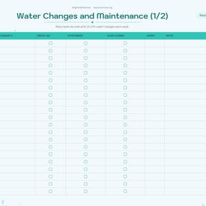 Aquarium Log Digital, Fish Tank Maintenance Tracker, Water Parameters Log, Water Change Schedule, Fish Inventory, Plants image 5