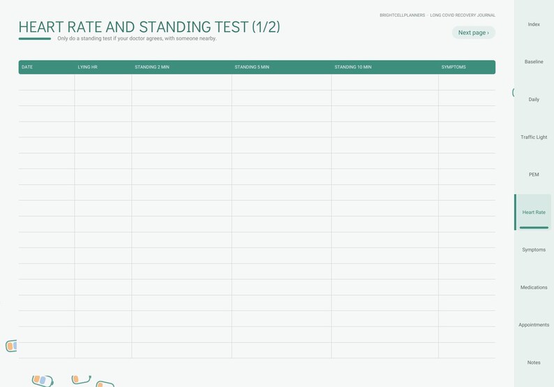 Long COVID Journal Digital, Pacing Planner, Energy Envelope, PEM Tracker, Symptom Log, Heart Rate, Brain Fog Tracker image 7