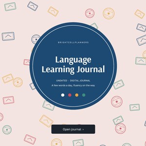 Language Learning Journal Digital for GoodNotes, Vocabulary Notebook, Grammar Notes, Study Streak Tracker, Practice Log, Immersion List