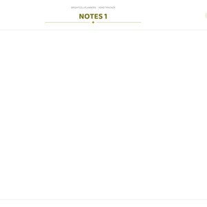 May include: A digital planner page titled NOTES 1 with a large blank white rectangular area for writing. The right side features a vertical navigation bar with oval tabs labeled Index, Year, Setup, Annual, Jan through Dec, Pixels, Daily Log, and Notes.