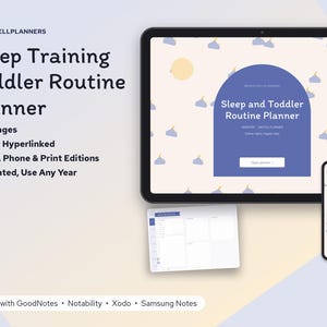 Toddler Sleep Training Planner Digital, Nap Schedule, Sleep Log, Potty Training Tracker, Toddler Meal Plan, Milestones image 1