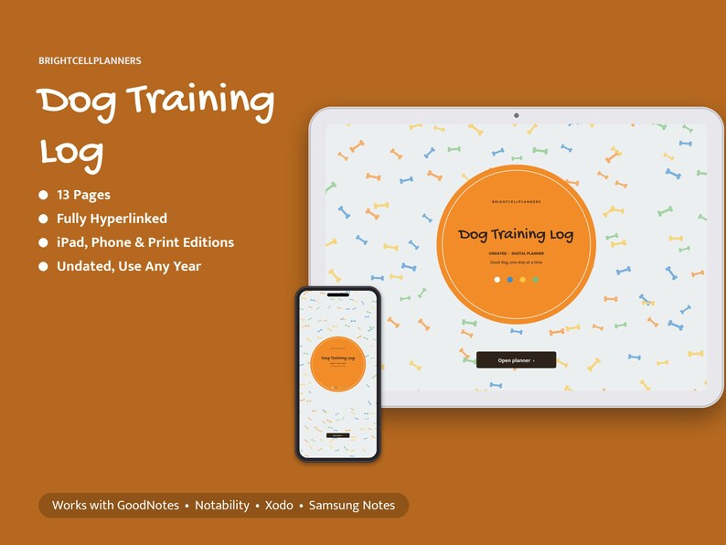 Dog Training Log Digital, Puppy Training Planner, Puppy Schedule, Command Progress Tracker, Potty Log, Socialization List image 1