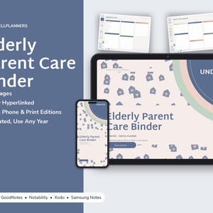 Elderly Parent Care Binder Digital, Caregiver Binder, Medication List, Doctor Visit Log, Emergency Info, Legal Documents image 1
