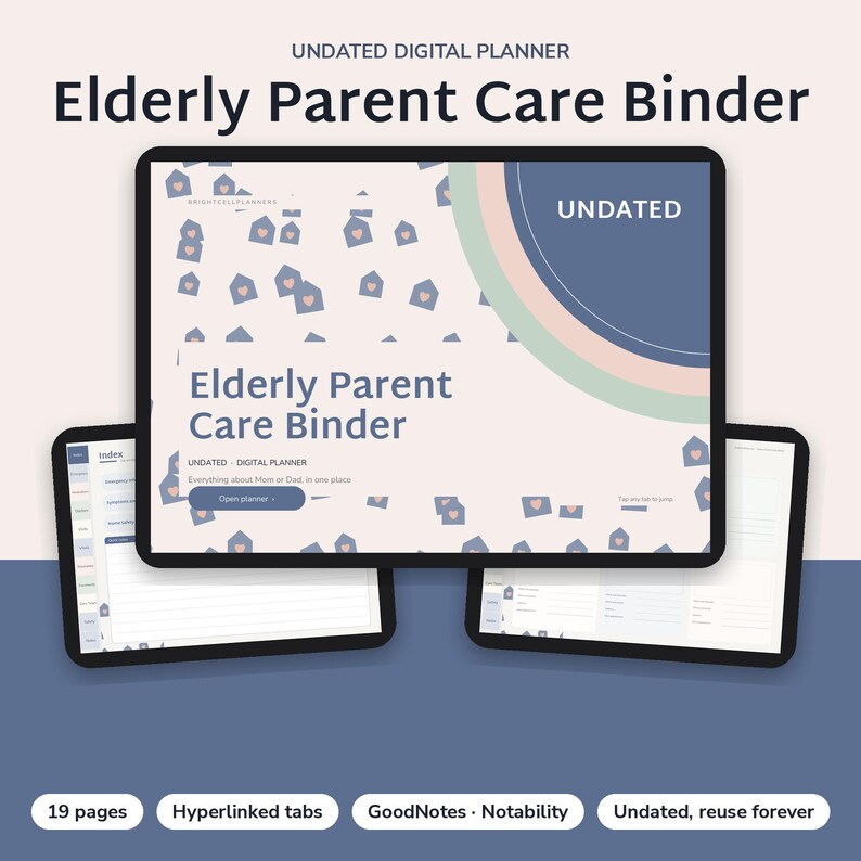 Elderly Parent Care Binder Digital, Caregiver Binder, Medication List, Doctor Visit Log, Emergency Info, Legal Documents image 11