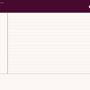May include: A digital planner page titled NOTES 1 with a dark purple header and a cream-colored background. The layout features a large lined writing area, a left-hand column labeled Cues, and a bottom section labeled Summary. A vertical navigation tab menu on the right includes labels for Index, Profile, Cycle, Symptoms, Diet, Supplements, Hair and Skin, Doctor, and Notes.