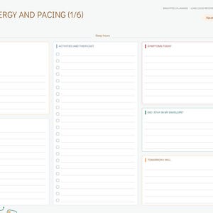Long COVID Journal Digital, Pacing Planner, Energy Envelope, PEM Tracker, Symptom Log, Heart Rate, Brain Fog Tracker image 4