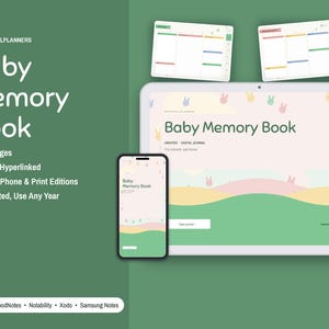 Digital Baby Memory Book, Baby Journal, Birth Story, Monthly Milestones, Baby Firsts, Family Tree, Letters to Baby bild 1