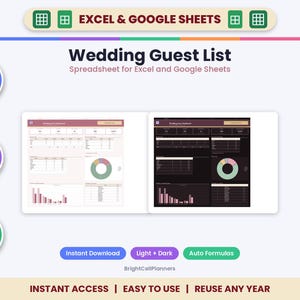 Gästeliste für Hochzeiten (Excel & Google Sheets) – RSVP-Tracker und Sitzplan