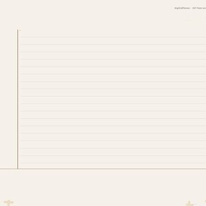 K&ouml;nnte beinhalten: Eine digitale Planerseite mit der &Uuml;berschrift Notes 1, cremefarbenem Hintergrund und braunem Text. Das Layout umfasst einen gro&szlig;en linierten Bereich zum Schreiben, einen Zusammenfassungsbereich unten und eine vertikale Navigationsleiste rechts.