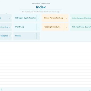 Aquarium Log Digital, Fish Tank Maintenance Tracker, Water Parameters Log, Water Change Schedule, Fish Inventory, Plants image 2