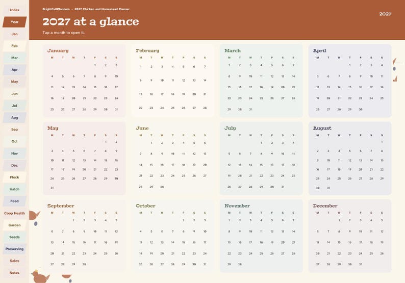2027 Homestead Planner Digital, Chicken Keeping Log, Egg Production Tracker, Flock Records, Garden Planner, Feed Costs image 3