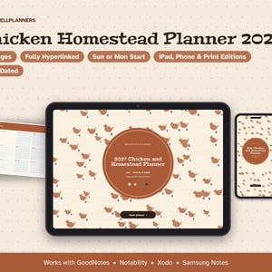2027 Homestead Planner Digital, Chicken Keeping Log, Egg Production Tracker, Flock Records, Garden Planner, Feed Costs image 1