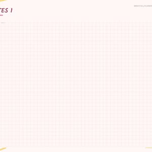 May include: A digital sewing project planner page titled NOTES 1 with a light pink grid background. The left side features a vertical navigation bar with tabs labeled Index, Measurements, Patterns, Fabric Stash, Projects, Alterations, Notions, and Notes.