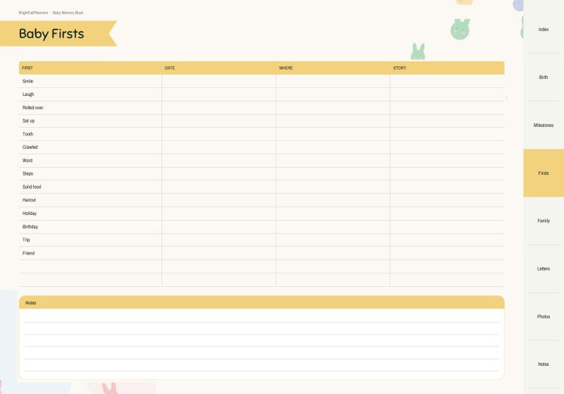 Digital Baby Memory Book, Baby Journal, Birth Story, Monthly Milestones, Baby Firsts, Family Tree, Letters to Baby bild 5
