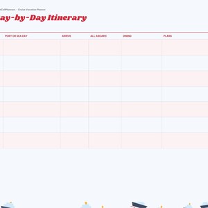 Cruise Vacation Planner Digital, Cruise Packing List, Port Day Planner, Cruise Countdown, Itinerary, Budget, Family Vacation image 5