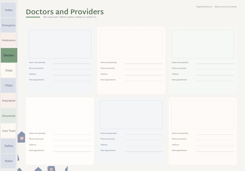 Elderly Parent Care Binder Digital, Caregiver Binder, Medication List, Doctor Visit Log, Emergency Info, Legal Documents image 5