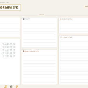 Camping Planner Digital, Campsite Reservations, Camping Gear Checklist, Camp Meal Plan, Campground Reviews, Trip Log bild 6