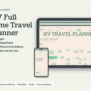 RV Planner Digital, Full Time RV Living, Campground Log, RV Maintenance Tracker, Route Planner, Fuel and Budget Log image 1