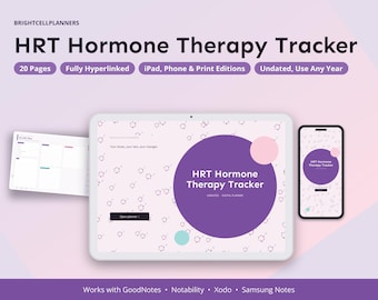 Cyfrowy rejestrator HRT, dziennik terapii hormonalnej, śledzenie dawek, rotacja miejsc wstrzyknięć, wyniki badań laboratoryjnych, menopauza i okres przejściowy