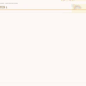 May include: A digital cancer treatment journal page titled NOTES 1 with a left-hand navigation menu containing tabs for Index, Team, Calendar, Side Effects, Appointments, Questions, Medication, Support, and Notes. The page features a large blank area.