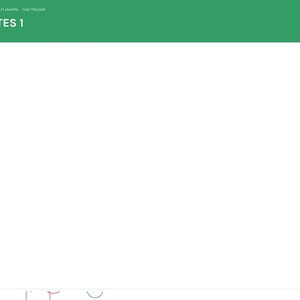 May include: A digital planner page titled NOTES 1 with a green header and a white central writing area. The left side features a vertical navigation bar with pastel-colored tabs labeled Index, Year, Setup, and months from Jan to Dec, plus Tasks and Weekly.