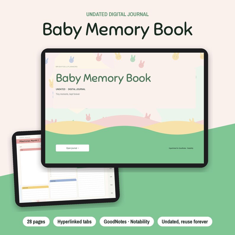 Digital Baby Memory Book, Baby Journal, Birth Story, Monthly Milestones, Baby Firsts, Family Tree, Letters to Baby bild 10