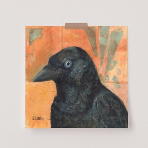 Crow Painting | Crow decor | Watercolor Bird | Raven Art Print | Crow Painting | Wildlife Painting | Bird illustration | Corvidae Art |