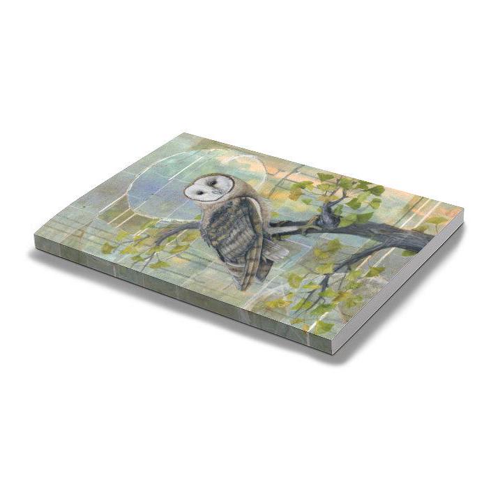 Barn Owl on Ginkgo Kraft Lined Page Journal | Bird Lover Notebook | Gift for Her | Barn Owl Art Diar
