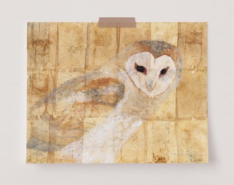 Barn Owl Painting | Owl Art Print | Owl Painting | Bird Art | Wildlife Painting | Owl Artwork | Owl Decor | Bird Wall Art | Animal Art Print