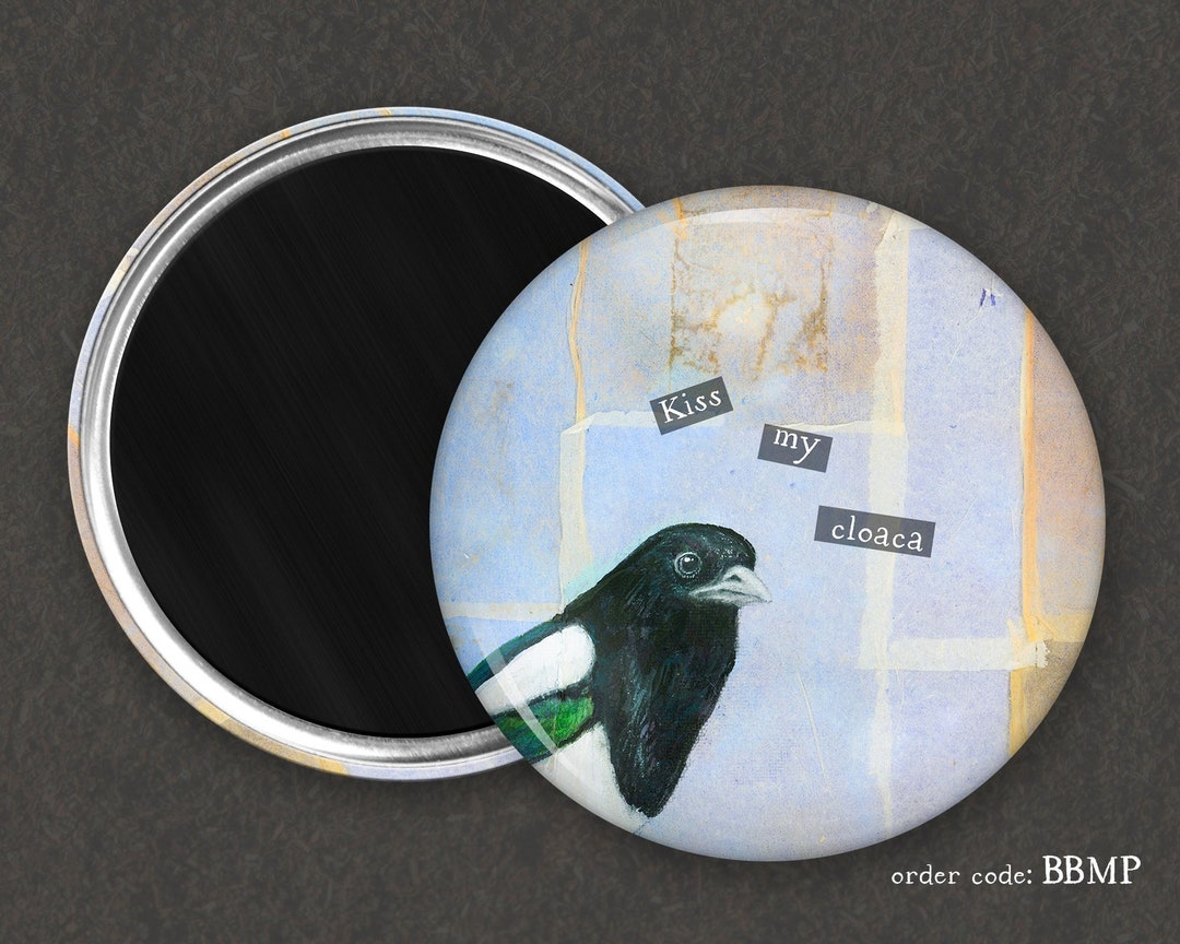 Grumpy Magpie Magpie Expresses the Bird Equivalent I Funny Bird Magnet I Rude Bird ...