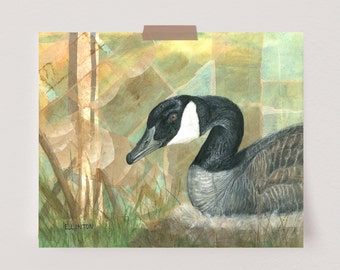 Canada Goose Painting | Goose Painting | Bird Painting | Bird Artwork | Bird Decor | Animal Art Print | Bird Wall Art | Water Fowl Painting