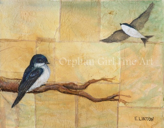Bird Decor Gift For Bird Watcher Watercolour Bird Art Tree Swallow print Swallow painting Bird Wall Art Bird art print Bird Lover