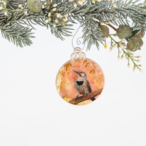 Northern Flicker Ornament | Christmas Ornament | Bird Ornament | Wooden Ornament | Bird Art | Bird Painting | Gift for Her | Christmas Gift
