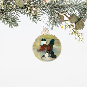 Ruddy Ducks Ornament | Christmas Ornament | Bird Ornament | Wooden Ornament | Bird Art | Bird Painting | Christmas Gift for Her | Duck Gift