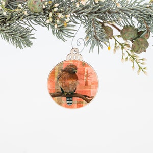 Red-Shouldered Hawk Ornament | Christmas Ornament | Bird Ornament | Wooden Ornament | Bird Art Print | Bird Painting | Christmas Gift Her