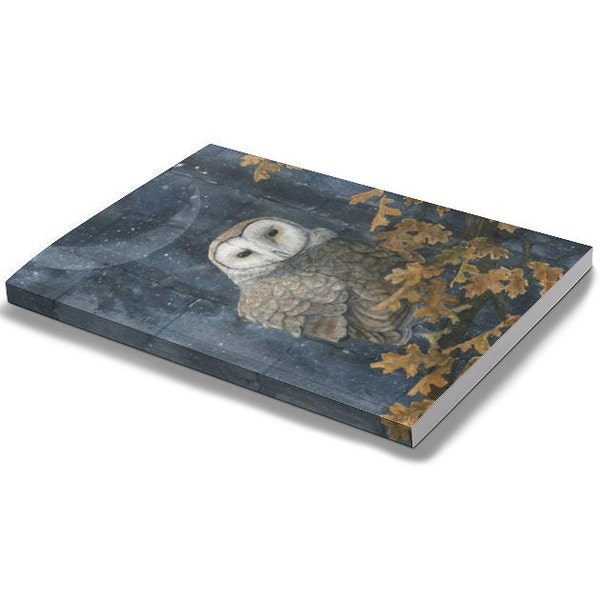 Barn Owl Kraft Lined Page Journal | Bird Lover Notebook | Gift for Her | Owl Night Sky Art Diary | Wildlife Rehab | Nature Journal | Owl Art