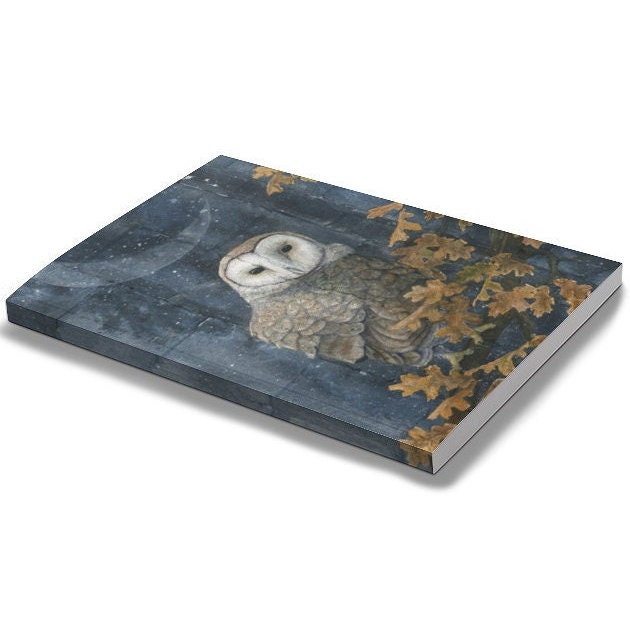Barn Owl Kraft Lined Page Journal | Bird Lover Notebook | Gift for Her | Owl Night Sky Art Diary | W