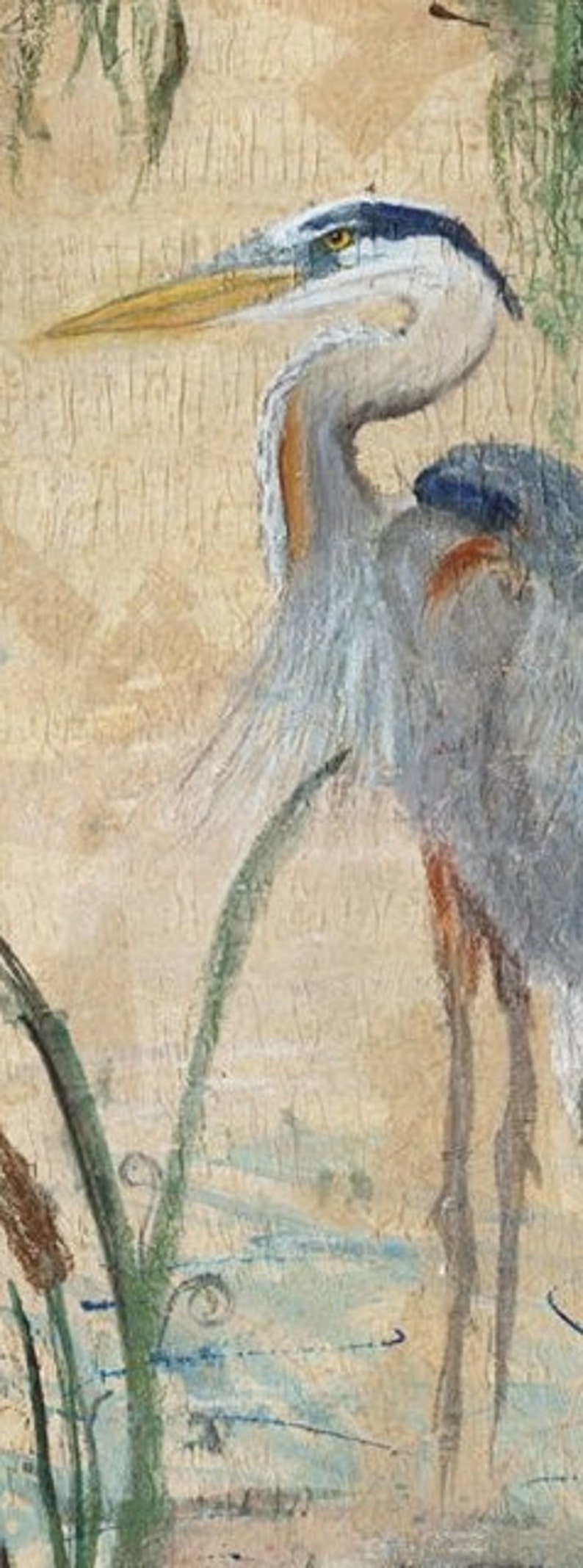 Grand héron art peinture doiseau oeuvre doiseau aquarelle Etsy