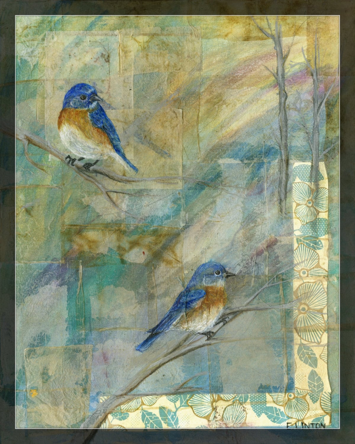 Eastern Bluebird Painting Bluebird Art Animal Art Print Bird