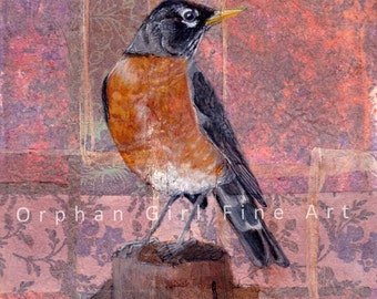 American Robin Painting | Bird Wall Art | Wildlife Home Décor | Animal Art Print | Nature Lover | Nursery Artwork | Birder Gift | PNW Décor