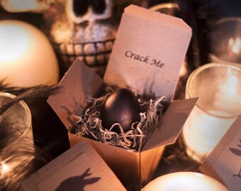 Halloween Greeting "Card" - Halloween Gift - Halloween Party - Unique Halloween Card - Custom Halloween card - Raven Egg card