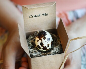 Pregnancy Announcement - Gender Reveal - Baby Announcement - Grandparent announcement - Baby Shower Invitation -Quail Egg