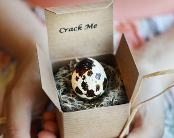 Custom Greeting Card- Quail Egg Card - Holiday Card - Proposal - Valentine's Day - Invitation - Gift - Crack Me!