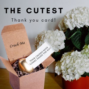 Thank you card - Thank you gift - Thank you - Greeting Card - Quail egg card - Just because gift - Crack Me - Gift