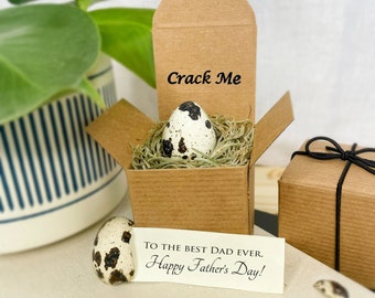 Father's Day Card - Father's Day Gift - Custom Father's Day Gift - Unique Father's Day Idea  -Quail Egg Card Message - Gift