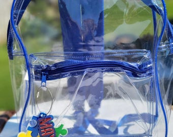 Clear PVC Backpack with Customizable Acrylic Nametag - Stadium & School