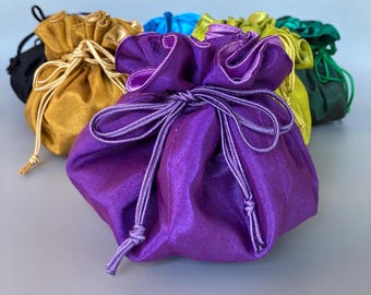 Amethyst Purple / Lilac Silk & Satin Jewelry Travel Organizer Drawstring Pouch Bag Traveler Jewelry Box Organizer Bag Keepsake Holder Gift