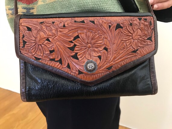 Embossed Leather Vintage Handbag