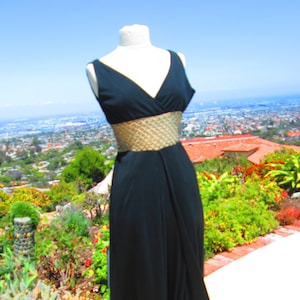 Incredible Vintage 1970&#39;s Handmade Jumpsuit with Illusion Midriff/ Rhinestones Disco Era Black Dress Gorgeous Black Jumpsuit Studio 54
