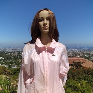 Vintage Iconic 1980&#39;s IZOD Jacket Sportswear Preppy Golf Eighties Pink Designer Collectible Windbreaker Men